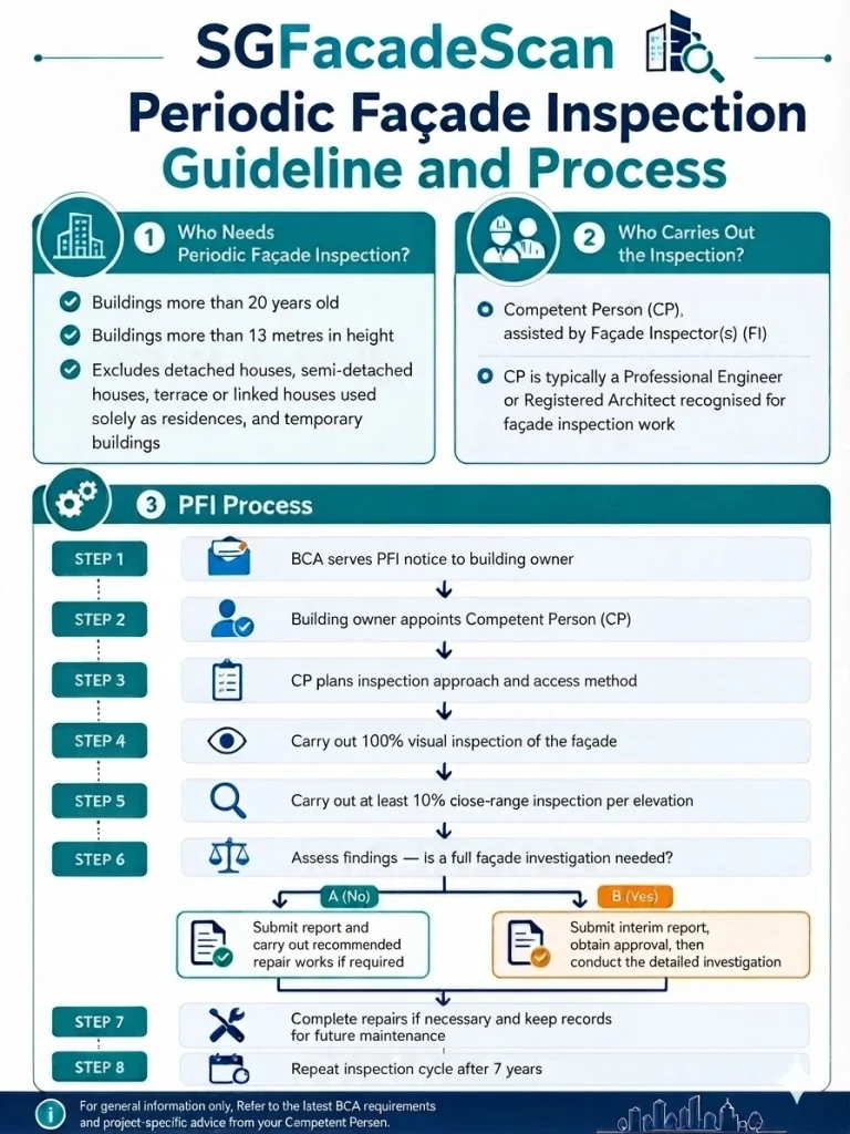 Infographic on Periodic Facade Inspection Guideline and Process